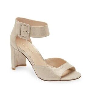 Pelle Moda Women's Dark Taupe Vinni Ankle Strap Sandal Heels Sz US 7 EU 37.5